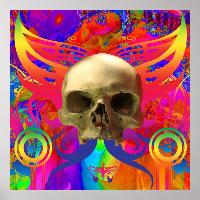 Skull Butterfly in Colour Poster (Front)
