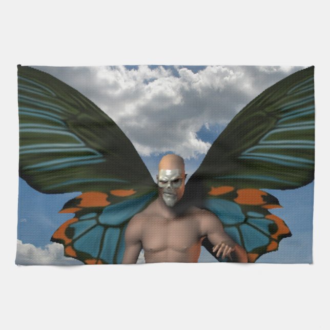 Skull Butterfly Tea Towel (Horizontal)