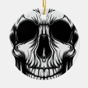 SKULL by THE ART DUMP Ceramic Tree Decoration