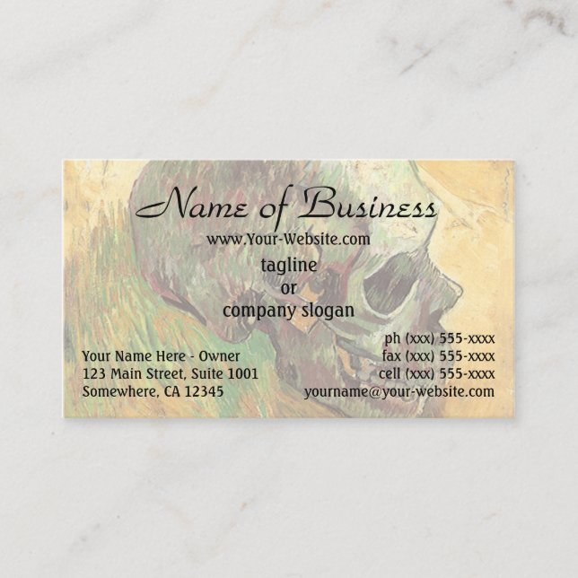 Skull by Vincent van Gogh Business Card (Front)