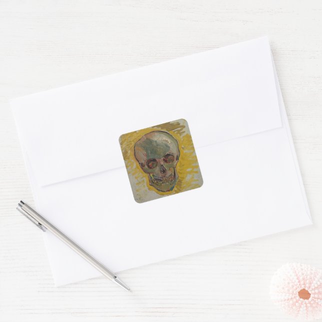 Skull by Vincent Van Gogh  Square Sticker (Envelope)