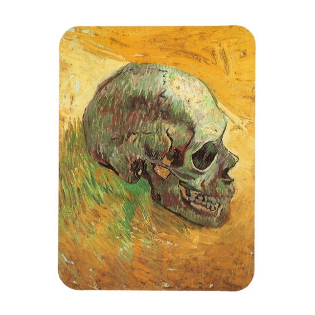 Skull by Vincent van Gogh, Vintage Impressionism Magnet (Vertical)