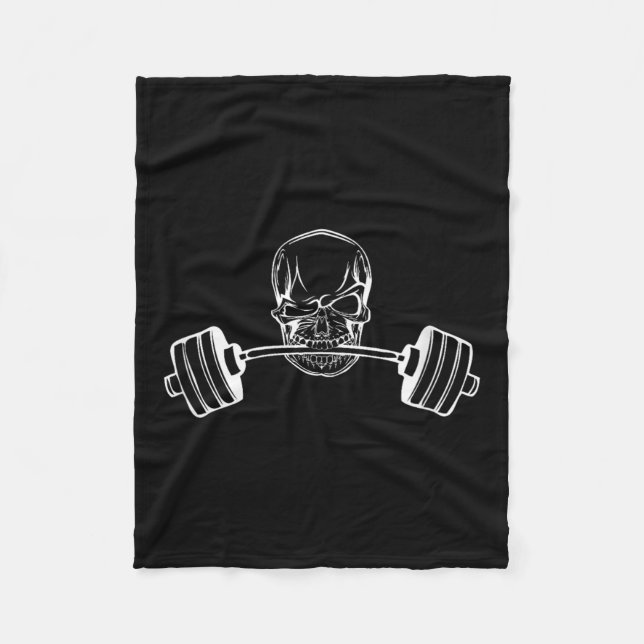 Skull C&# 5 Gym Workout Mma Weight Lifting Motiva Fleece Blanket (Front)