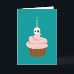 Skull Cake Card<br><div class="desc">Skull birthday cupcake</div>