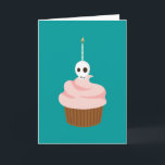 Skull Cake Card<br><div class="desc">Skull birthday cupcake</div>
