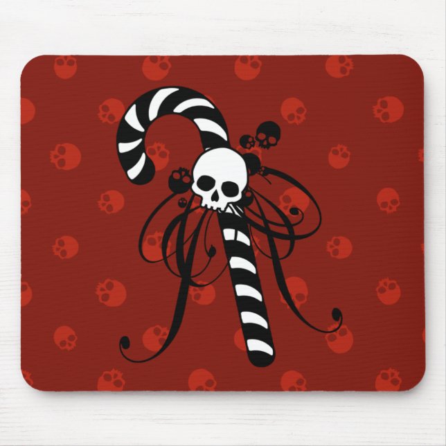 Skull Candy Cane Mouse Pad (Front)