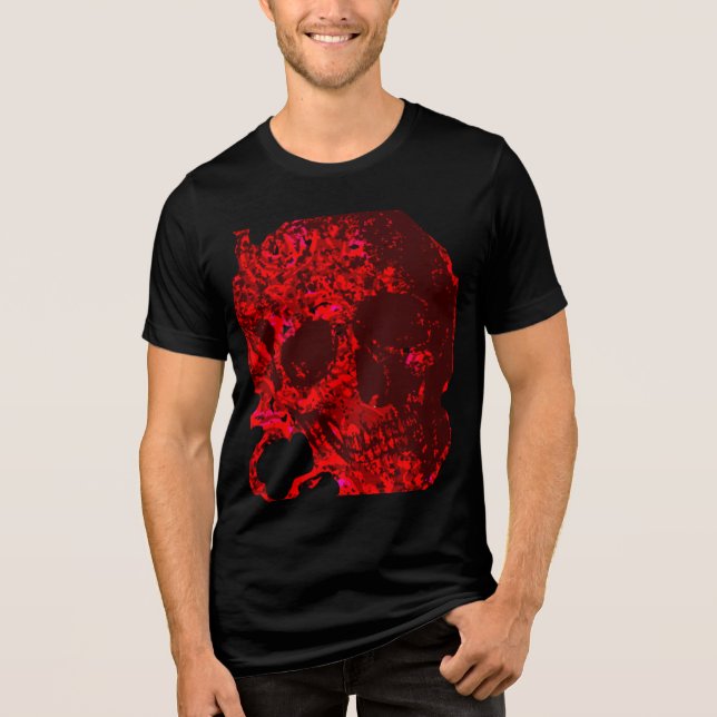 Skull Carved in Roses Tri-Blend Shirt (Front)