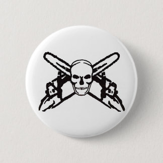 Skull & Chainsaws 6 Cm Round Badge