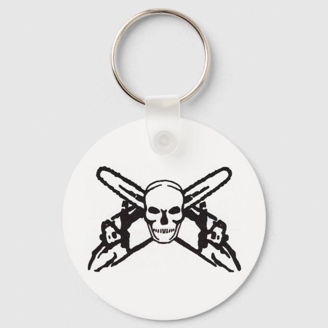 Skull & Chainsaws Key Ring (Front)