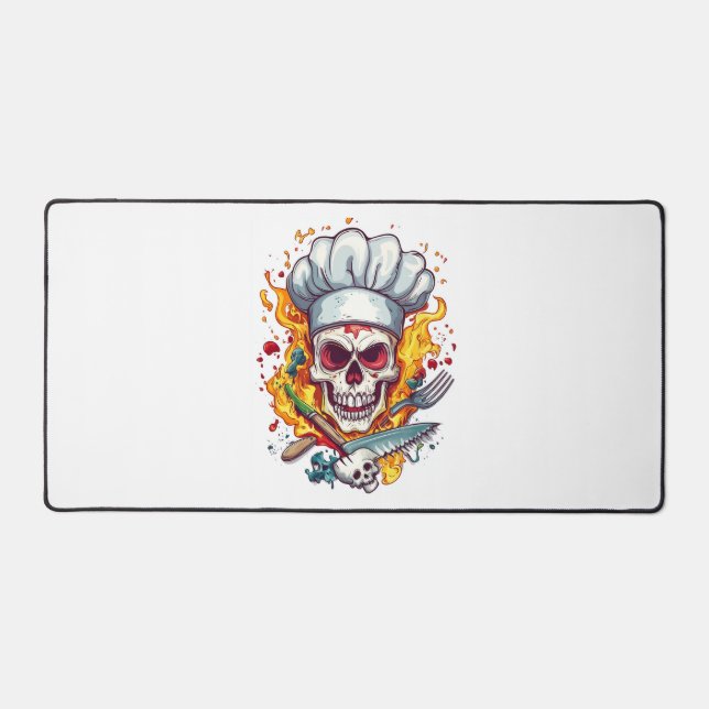 Skull Chef Kitchen Master Desk Mat (Front)