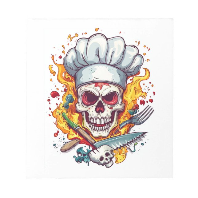 Skull Chef Kitchen Master Notepad (Front)