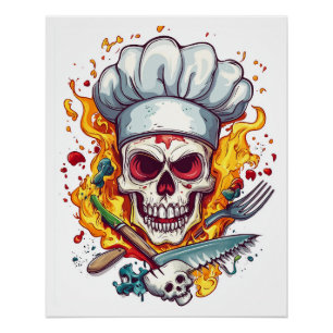 Skull Chef Kitchen Master Poster