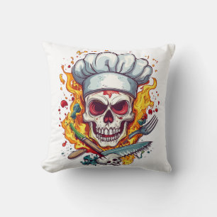 Skull Chef Madness � Funny Cooking Skeleton Cushion