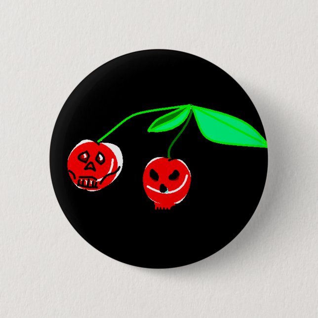 Skull Cherries Button (Front)