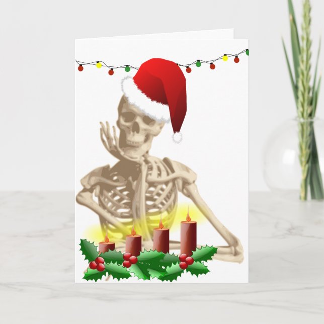skull christmas holiday card (Front)