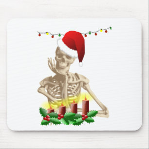 skull christmas mouse pad