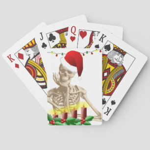 skull christmas playing cards