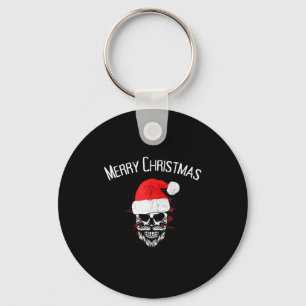 Skull Christmas Santa - Creepy Christmas  Key Ring