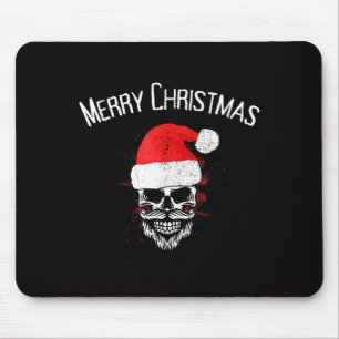 Skull Christmas Santa - Creepy Christmas  Mouse Pad