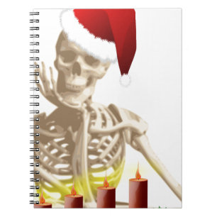 skull christmas spiral notebook