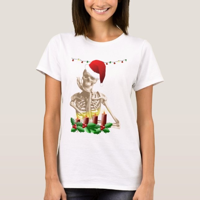 skull christmas T-Shirt (Front)