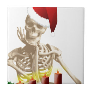 skull christmas tile