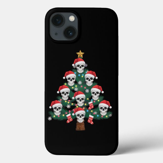 Skull Christmas Tree Pajama Cool Skeleton Santa  Case-Mate iPhone Case (Back)