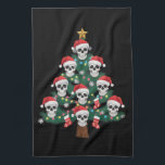 Skull Christmas Tree Pajama Cool Skeleton Santa  Tea Towel<br><div class="desc">Skull Christmas Tree Pajama Cool Skeleton Santa Hat Xmas</div>
