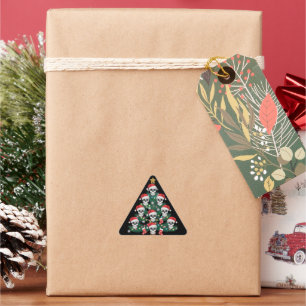Skull Christmas Tree Pajama Cool Skeleton Santa  Triangle Sticker