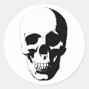 skull classic round sticker