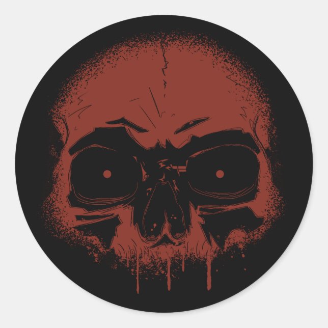 Skull Classic Round Sticker (Front)