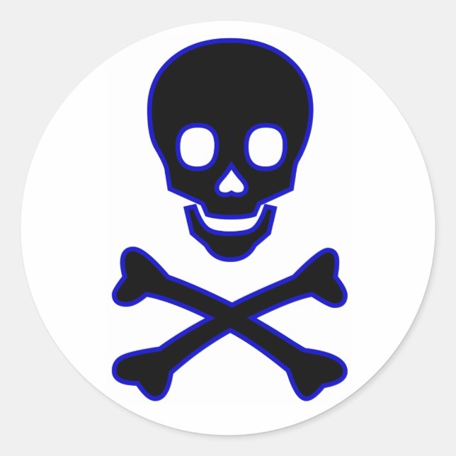 skull classic round sticker (Front)