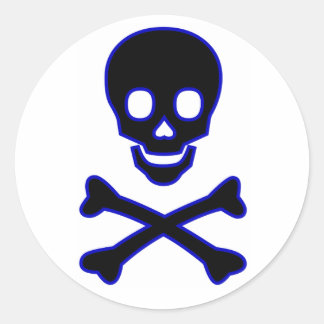 skull classic round sticker