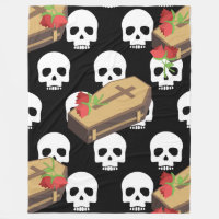 skull coffin emojis blanket