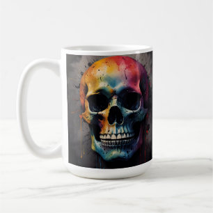 Skull coloured head coffee mug