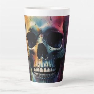 Skull coloured head latte mug