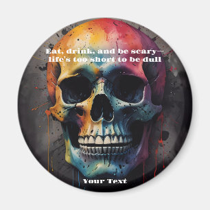 Skull coloured head magnet