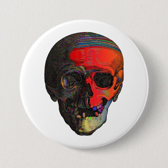 Skull Colourful 7.5 Cm Round Badge (Front)