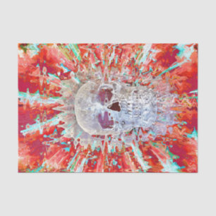 Skull Colourful Pop Art Surreal Psychedelic Artwor Tissue Paper