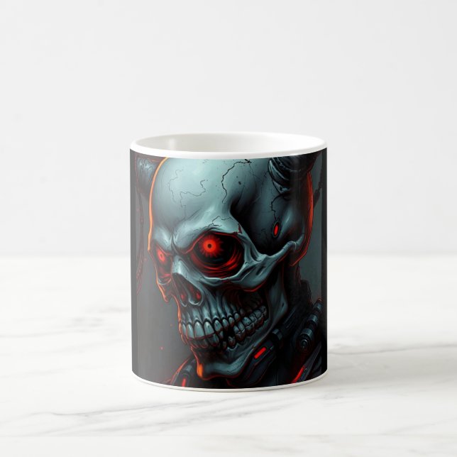 Skull Comics Style Illustration Fantasy Art Coffee Mug (Center)
