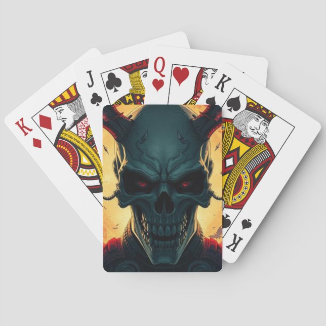 Skull Comics Style Illustration Fantasy Art Playing Cards (Back)