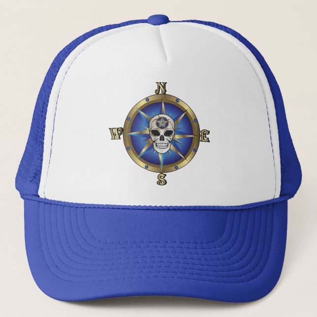 Skull Compass Trucker Hat (Front)