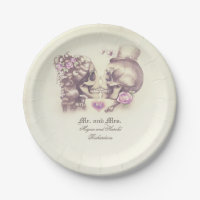 Skull Couple Gothic Purple Wedding