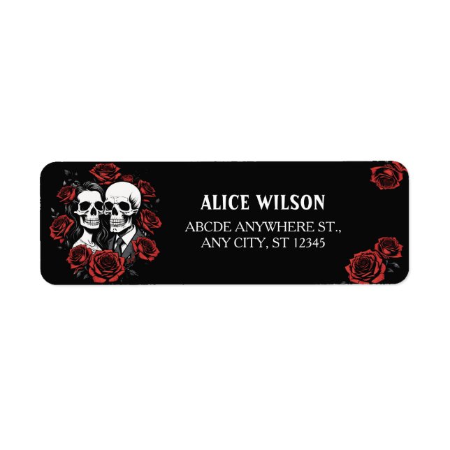 Skull couple gothic with roses custom name  (Front)