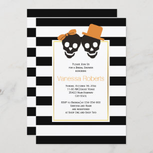 Skull couple Halloween wedding bridal shower Invitation
