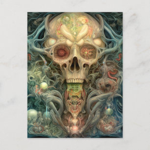 Skull Creepy Surreal Horror Art Postcard