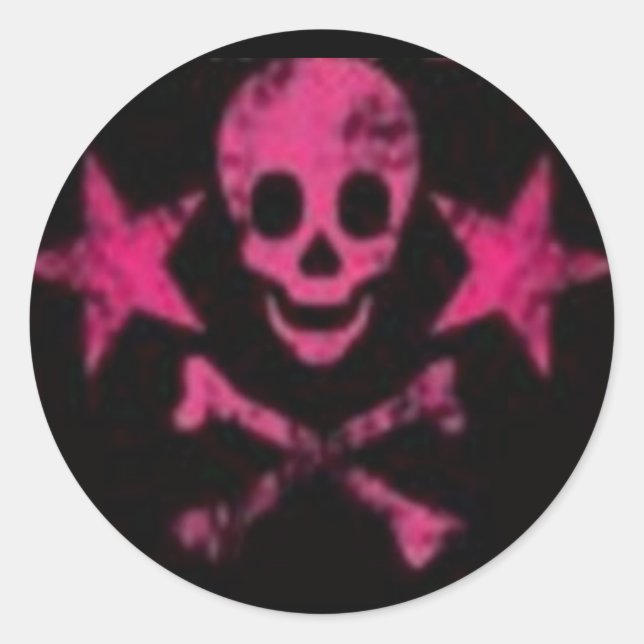 Skull&Cross Bones Pink Sticker (Front)