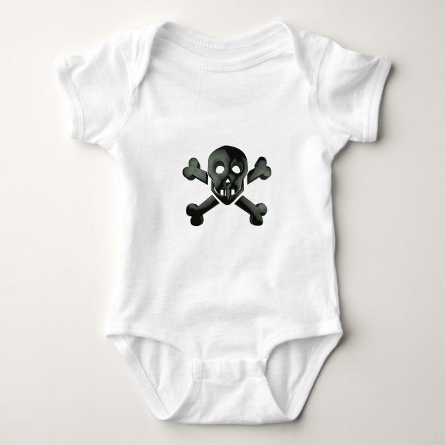 skull crossbones baby bodysuit (Front)