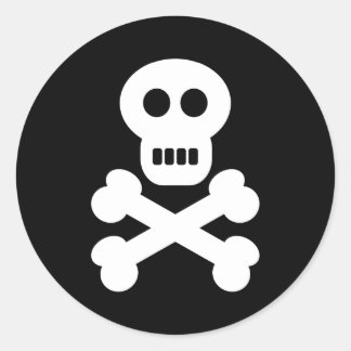 Skull & Crossbones Classic Round Sticker