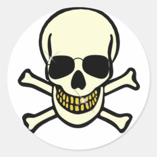 Skull & Crossbones Classic Round Sticker